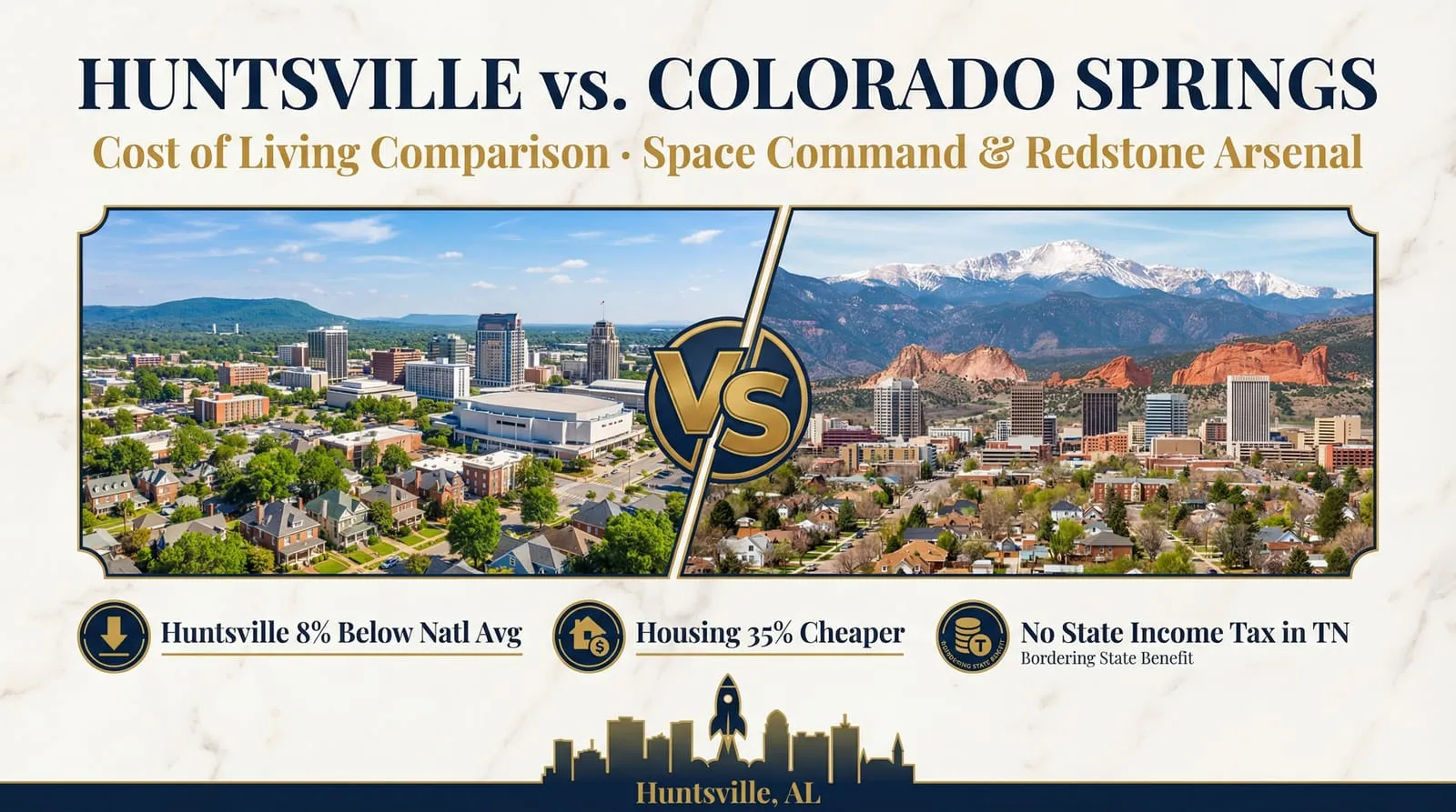 Cost of Living in Huntsville vs. Colorado Springs