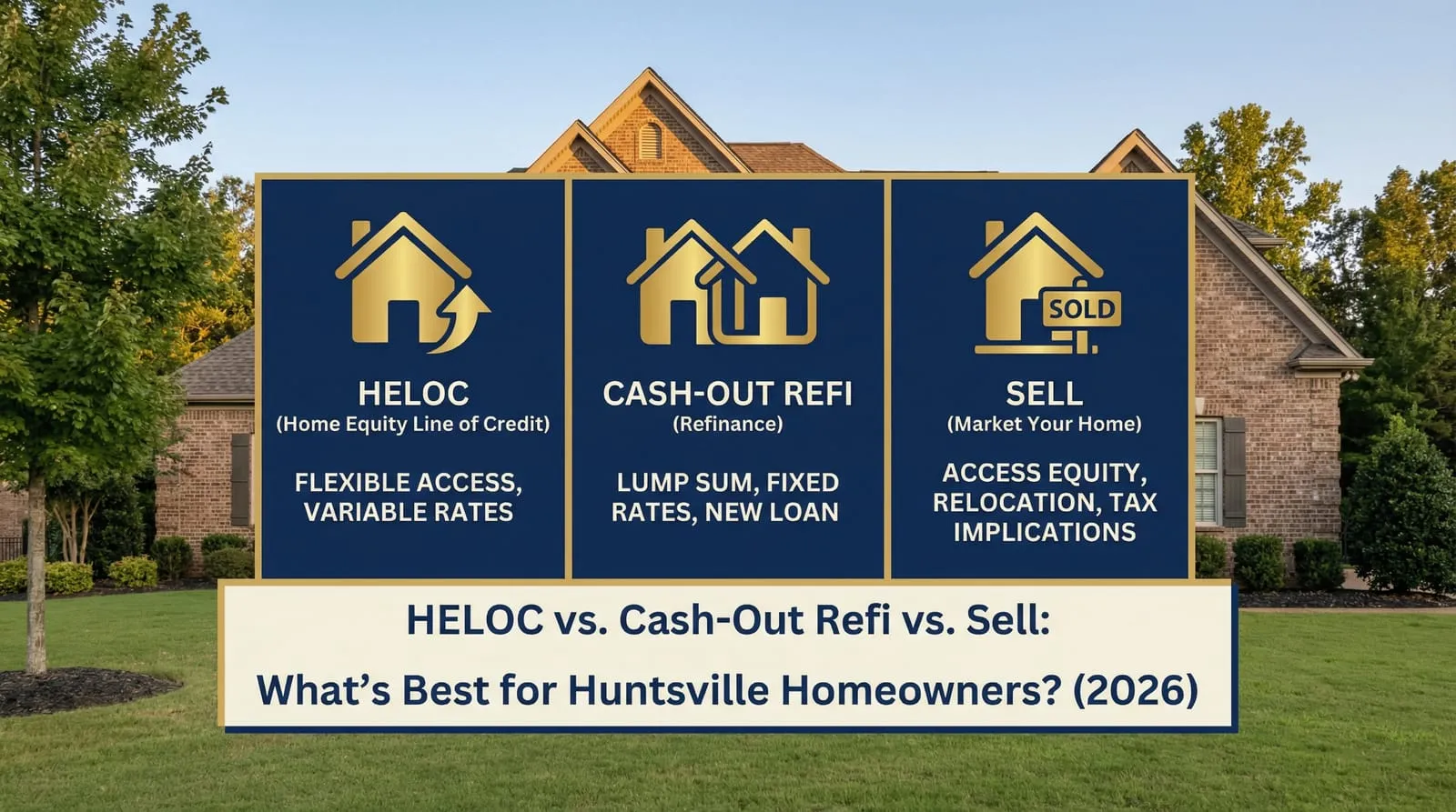 HELOC vs. Cash-Out Refi vs. Sell: What's Best for Huntsville Homeowners?
